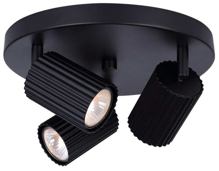 Canarm - ICW1119A03BK10 - Three Light Track Lighting - Rexton - Black