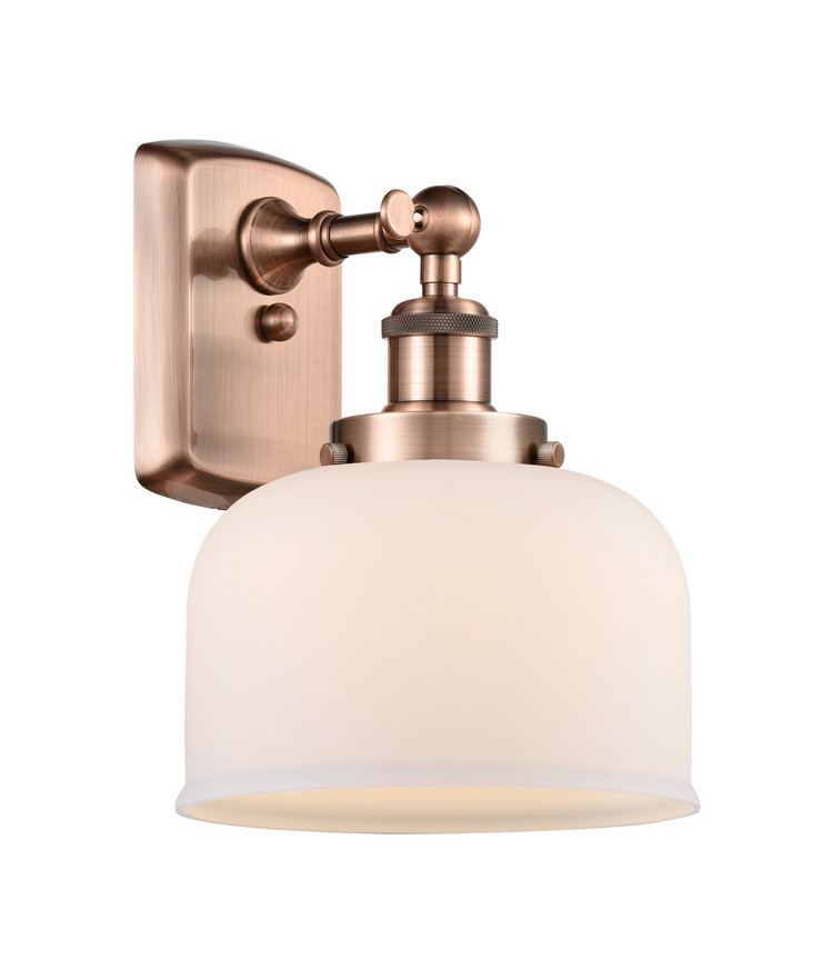 manufacturer_finish:Antique Copper|manufacturer_glass:Matte White Cased Large Bell|light_output:220.00lm|color_temperature:2200K|cri:99