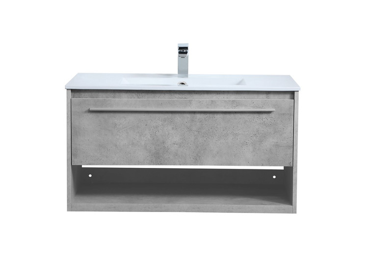 Elegant Lighting - VF43036CG - Single Bathroom Floating Vanity - Kasper - Concrete Grey