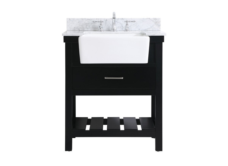 Elegant Lighting - VF60130BK-BS - Single Bathroom Vanity - Clement - black
