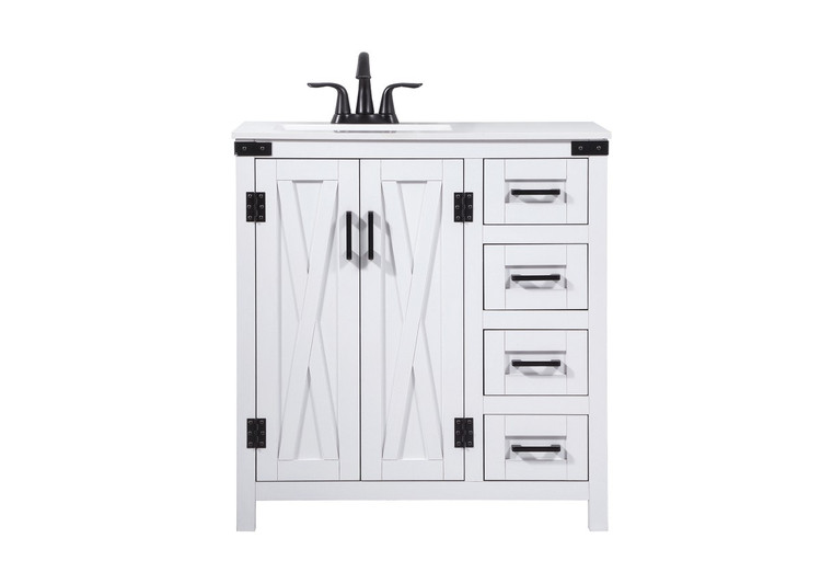 Elegant Lighting - VF90232WH - Single Bathroom Vanity - Grant - white