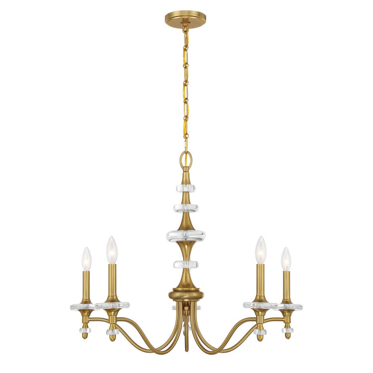Savoy House - 1-1361-5-322 - Five Light Chandelier - Champlain - Warm Brass