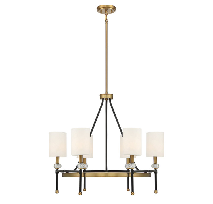 Savoy House - 1-1893-6-143 - Six Light Chandelier - Tivoli - Matte Black w/Warm Brass