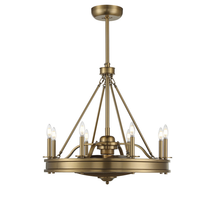 Savoy House - 39-FD-124-322 - Eight Light Fan D'lier - Lyon - Warm Brass Savoy House - 39-FD-124-322 - Eight Light Fan D'lier - Lyon - Warm Brass