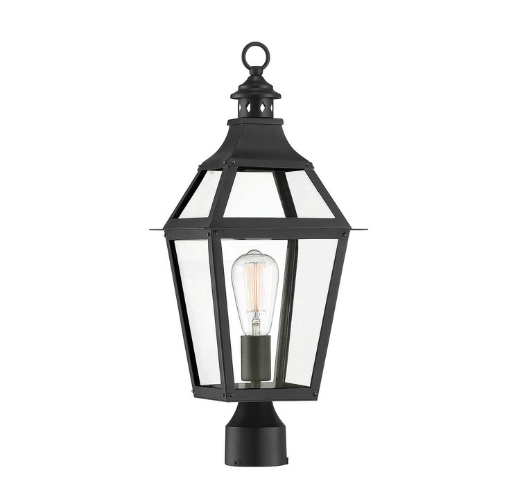 Savoy House - 5-724-153 - One Light Post Lantern - Jackson - Black w/Gold Highlights