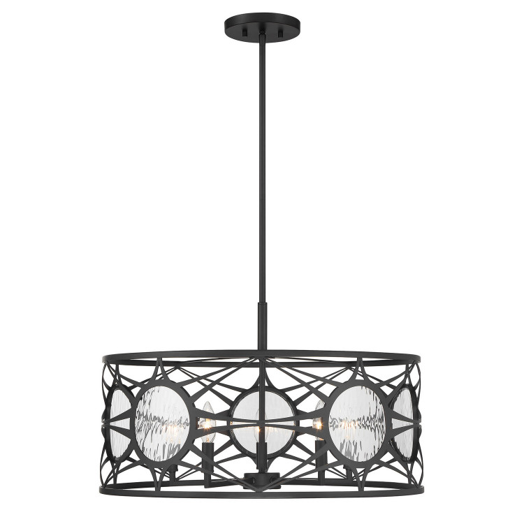 Savoy House - 6-5065-5-89 - Five Light Convertible Semi-Flush /Pendant - Balfour - Matte Black
