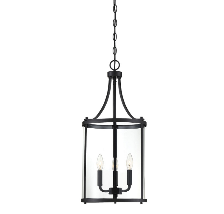 Savoy House - 7-1040-3-BK - Three Light Foyer Pendant - Penrose - Black