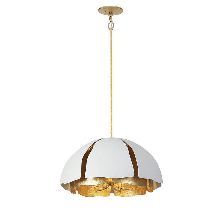 Savoy House - 7-1399-5-14 - Five Light Pendant - Brewster - Cavalier Gold w/Royal White