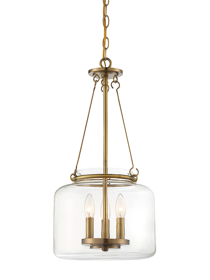 Savoy House - 7-9006-3-322 - Three Light Pendant - Akron - Warm Brass