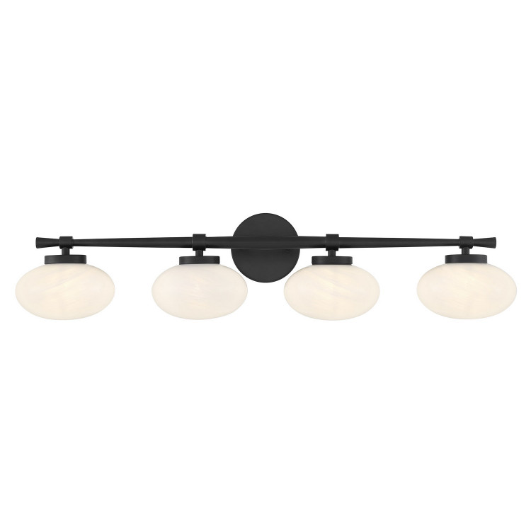 Savoy House - 8-1050-4-BK - Four Light Bathroom Vanity - Barrow - Matte Black