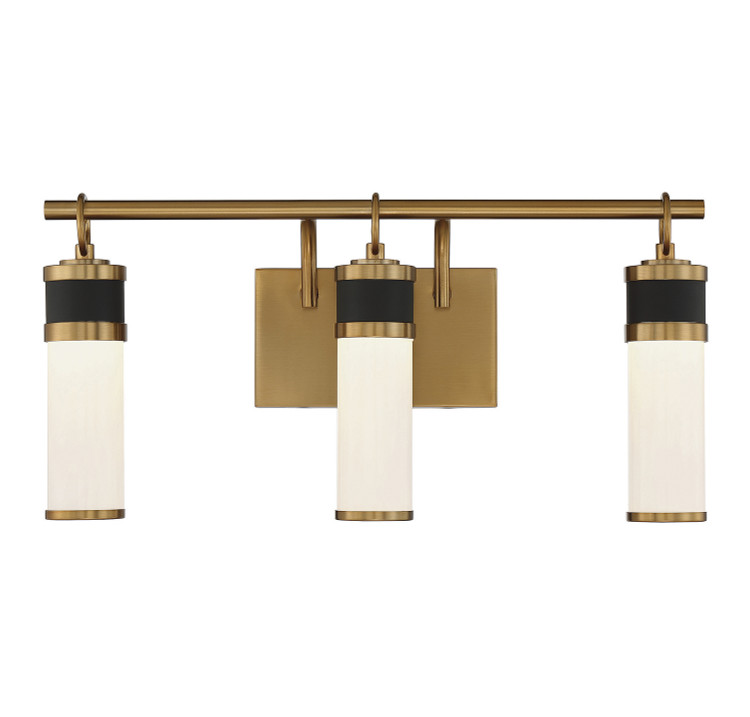 Savoy House - 8-1638-3-143 - LED Bathroom Vanity - Abel - Matte Black w/Warm Brass