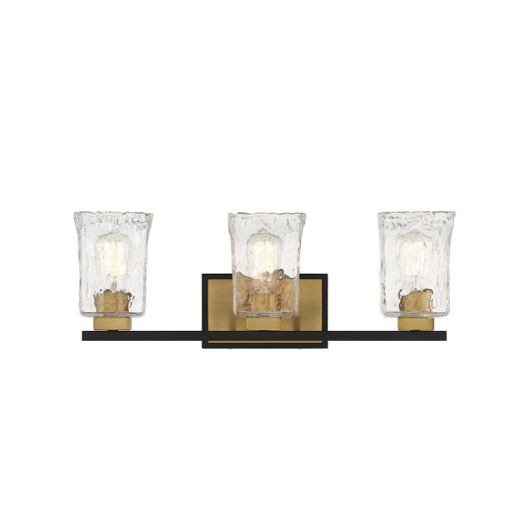 Savoy House - 8-1720-3-143 - Three Light Bathroom Vanity - Sidney - Matte Black w/Warm Brass