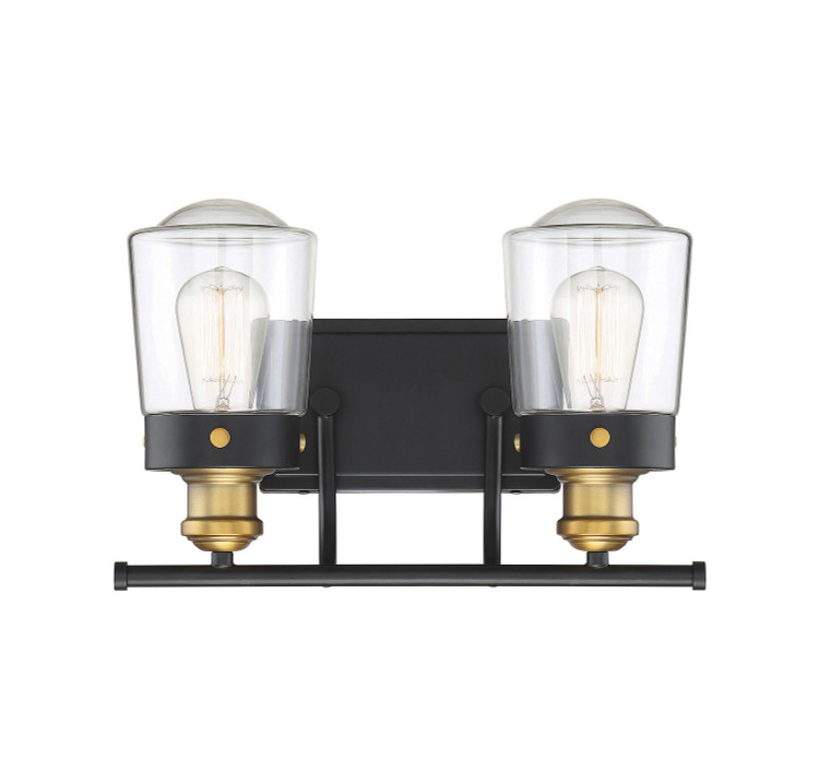 Savoy House - 8-2069-2-51 - Two Light Bath Bar - Macauley - Vintage Black with Warm Brass Savoy House - 8-2069-2-51 - Two Light Bath Bar - Macauley - Vintage Black with Warm Brass