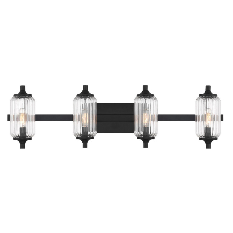 Savoy House - 8-3024-4-BK - Four Light Bathroom Vanity - Holton - Matte Black