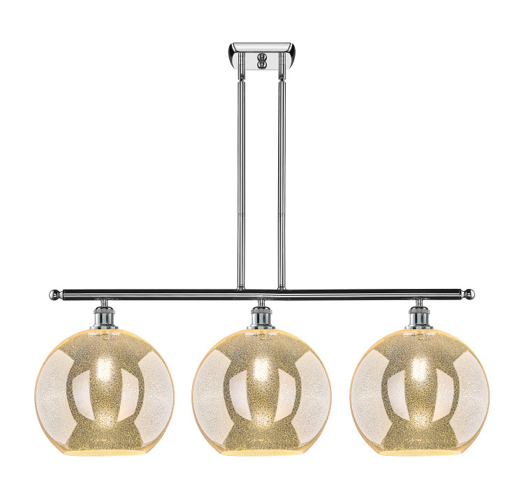 Innovations - 516-3I-PC-G128-12 - Three Light Island Pendant - Ballston - Polished Chrome