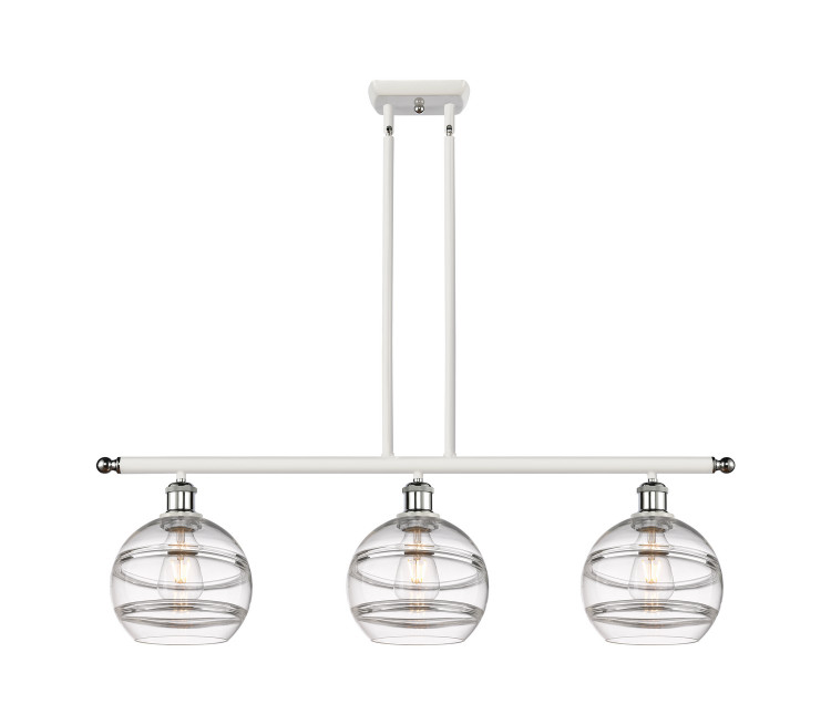 Innovations - 516-3I-WPC-G556-8CL - Three Light Island Pendant - Ballston - White Polished Chrome