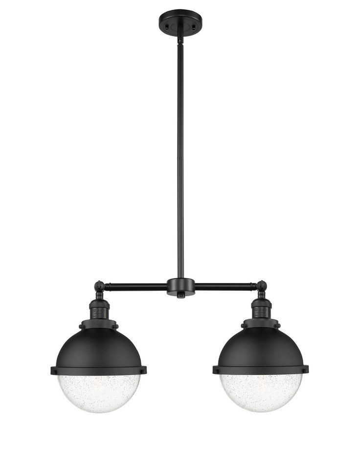 Innovations - 209-BK-HFS-84-BK - Two Light Island Pendant - Franklin Restoration - Matte Black