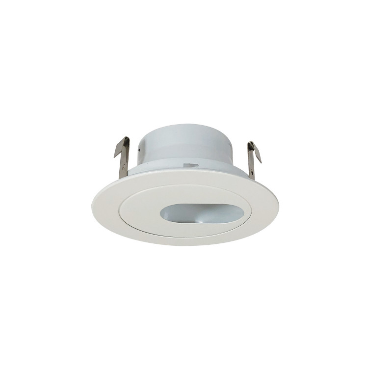 Nora Lighting - NS-47 - 4 Surface Adjustable Slot Aperture Trim W/ Metal Ring - Rec Inc 4 Trim - White