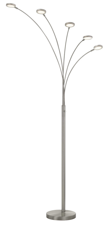 Cal Lighting - BO-2873FL-5L-BS - LED Arc Floor Lamp - Cremona - Brushed Steel