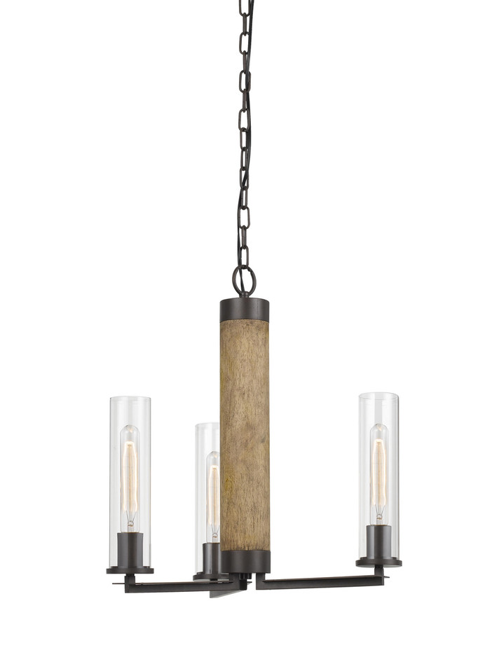 Cal Lighting - FX-3665-3 - Three Light Chandelier - Silverton - Dark Bronze/Wood