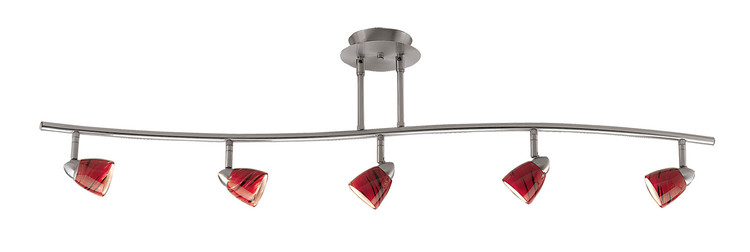 Cal Lighting - SL-954-5-BS/RDS - Five Light Pendant - Serpentine - Brushed Steel
