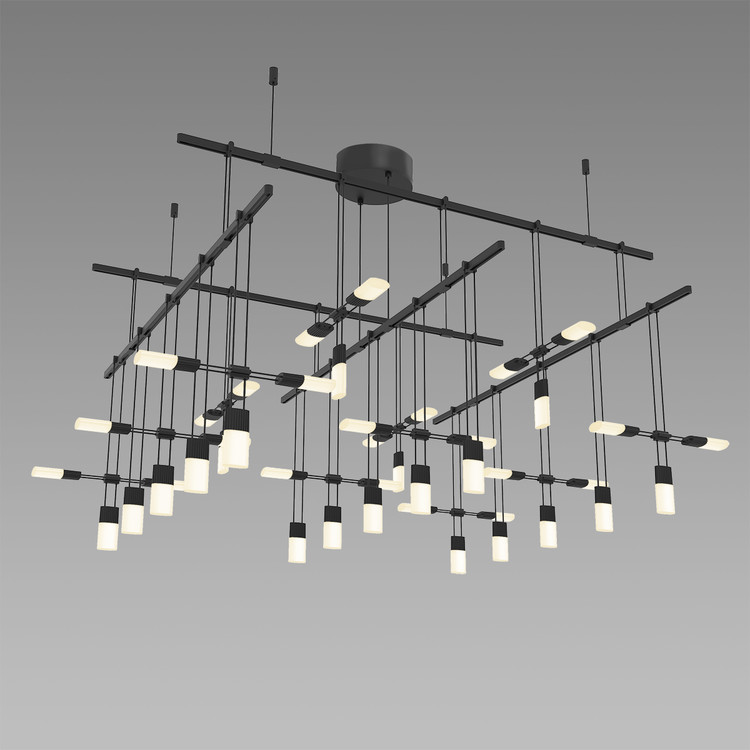 Sonneman - S1H36K-SR180612-SC02 - Seven Light Pendant - Suspenders® - Satin Black