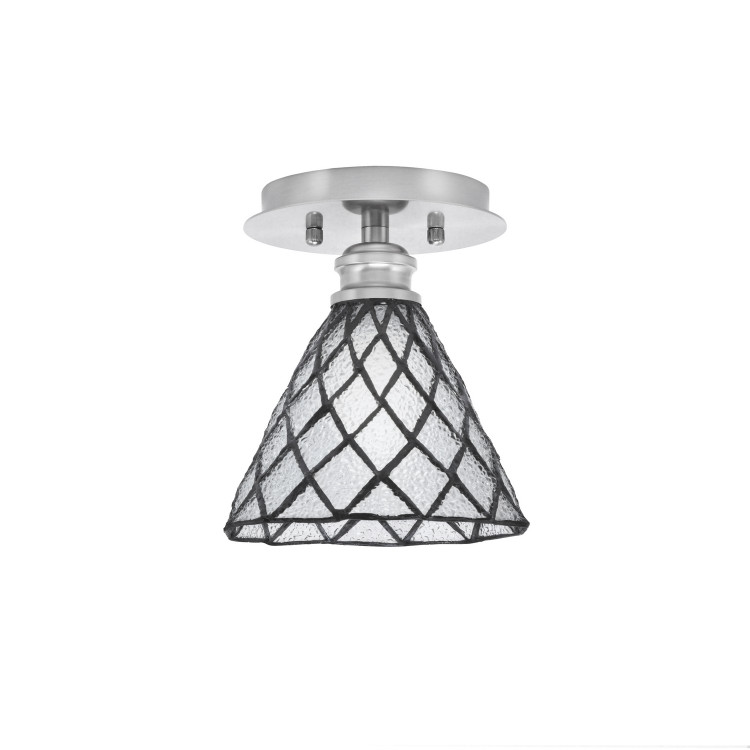 Toltec Lighting - 1160-BN-9185 - One Light Semi-Flush Mount - Edge - Brushed Nickel