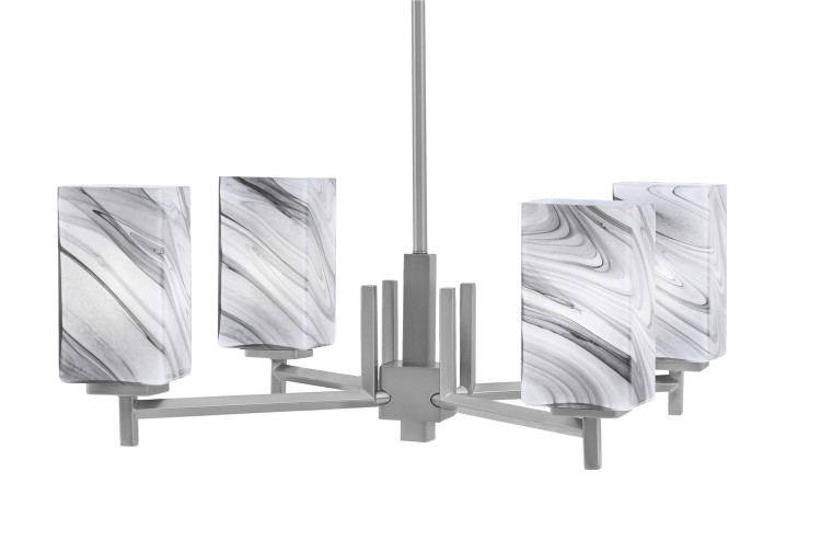 Toltec Lighting - 1204-GP-549 - Four Light Chandelier - Franklin - Matte Black