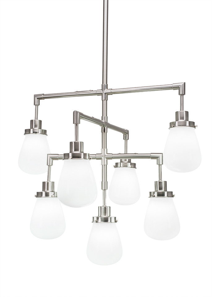 Toltec Lighting - 1239-BN-470 - Seven Light Chandelier - Meridian - Brushed Nickel