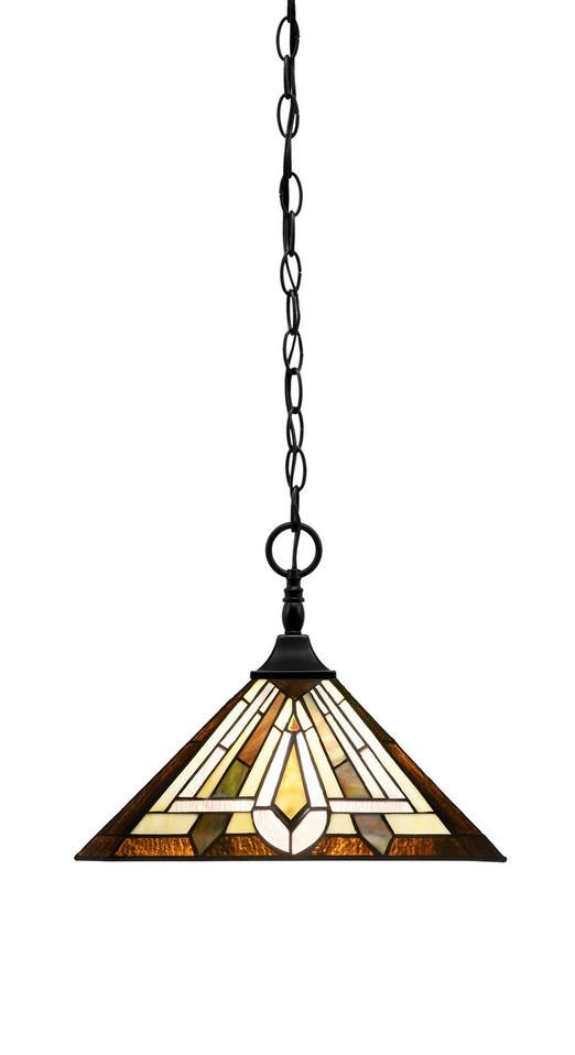Toltec Lighting - 12-MB-959 - One Light Pendant - Chain/Square - Matte Black