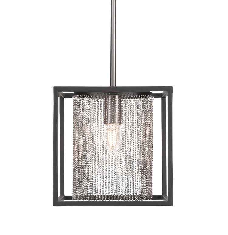 Toltec Lighting - 1321-MBBN - One Light Mini Pendant - Cadina - Matte Black & Brushed Nickel