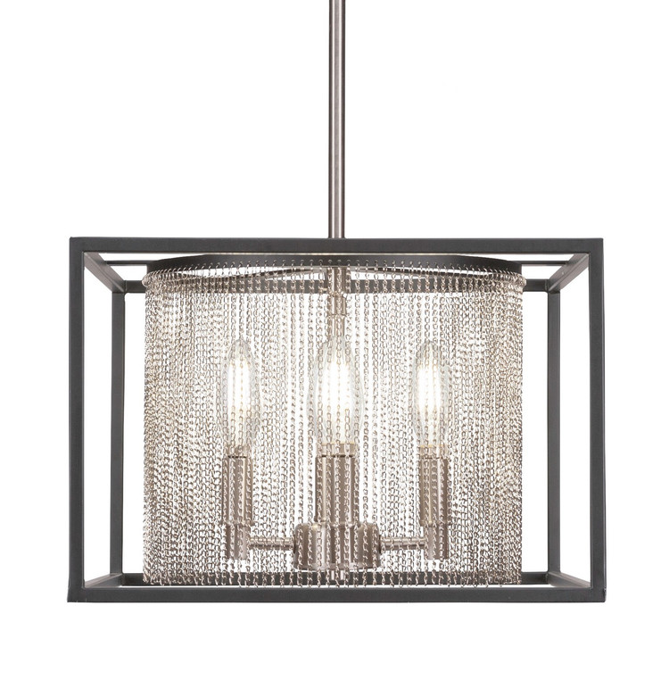 Toltec Lighting - 1324-MBBN - Four Light Pendant - Cadina - Matte Black & Brushed Nickel