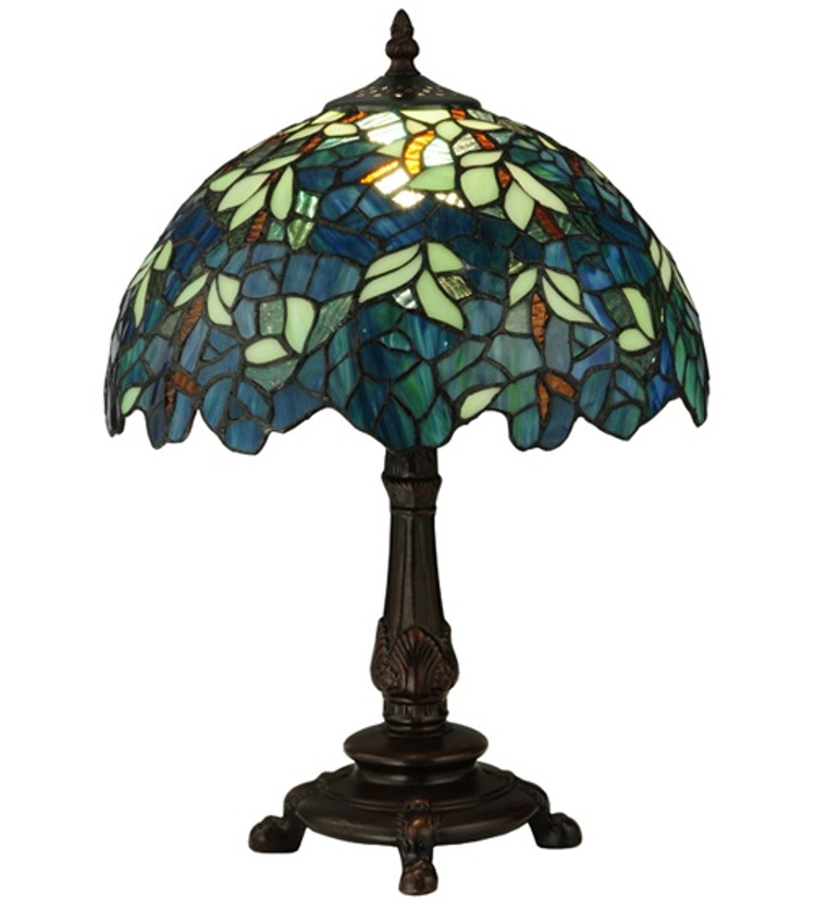 Meyda Tiffany - 124813 - One Light Accent Lamp - Nightfall Wisteria - Mahogany Bronze Meyda Tiffany - 124813 - One Light Accent Lamp - Nightfall Wisteria - Mahogany Bronze