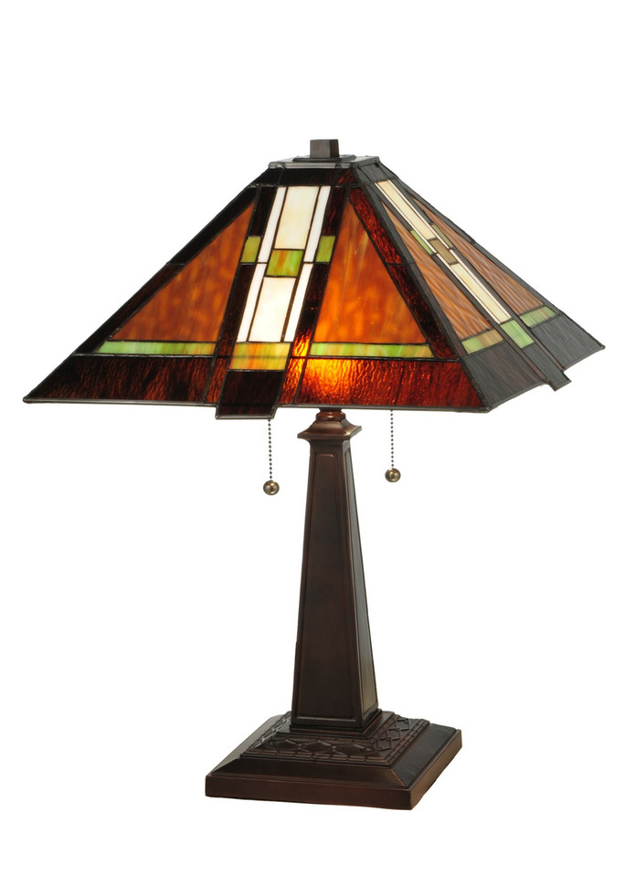 Meyda Tiffany - 132673 - Two Light Table Lamp - Montana Mission - Mahogany Bronze Meyda Tiffany - 132673 - Two Light Table Lamp - Montana Mission - Mahogany Bronze
