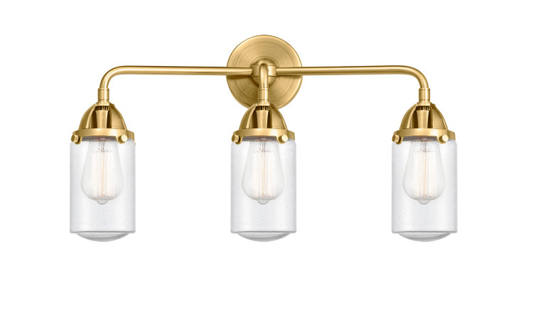 Innovations - 288-3W-SG-G314 - Three Light Bath Vanity - Nouveau 2 - Satin Gold