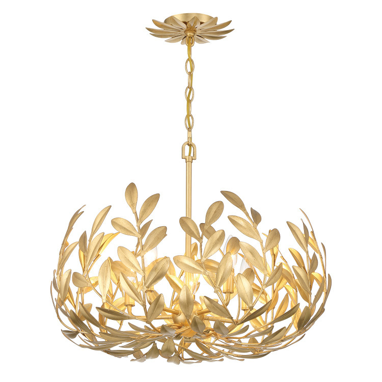 Crystorama - 566-GA - Five Light Chandelier - Broche - Antique Gold Crystorama - 566-GA - Five Light Chandelier - Broche - Antique Gold