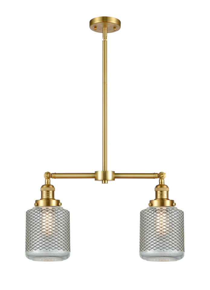 Innovations - 209-SG-G262 - Two Light Island Pendant - Franklin Restoration - Satin Gold