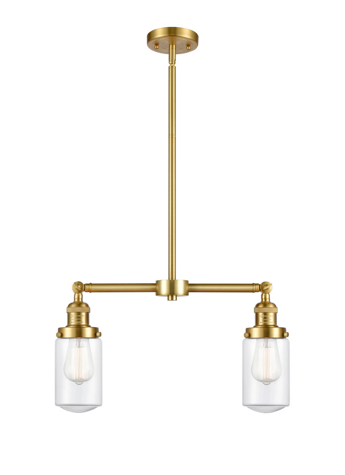 Innovations - 209-SG-G312 - Two Light Island Pendant - Franklin Restoration - Satin Gold
