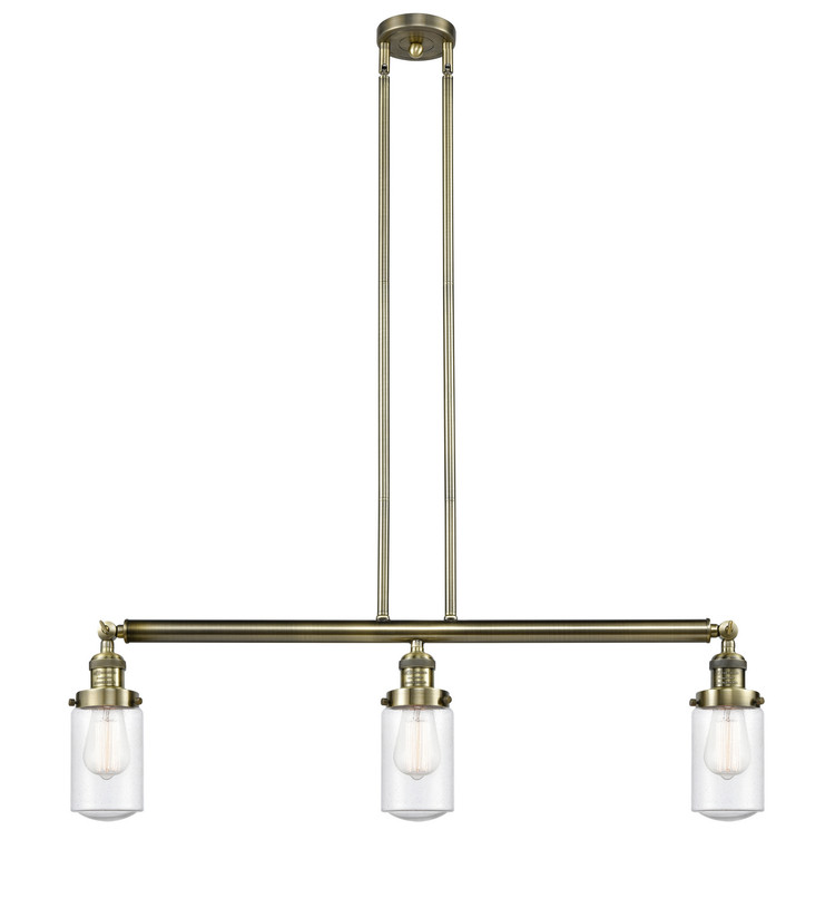 Innovations - 213-AB-G314 - Three Light Island Pendant - Franklin Restoration - Antique Brass