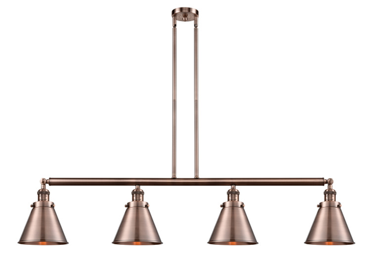 Innovations - 214-AC-M13-AC - Four Light Island Pendant - Franklin Restoration - Antique Copper