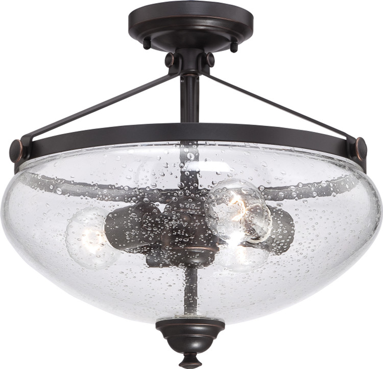 Nuvo Lighting - 60-5544 - Three Light Semi Flush Mount - Laurel - Sudbury Bronze