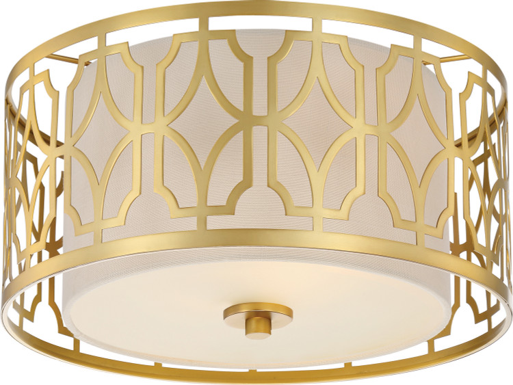 Nuvo Lighting - 60-5931 - Two Light Flush Mount - Filigree - Natural Brass