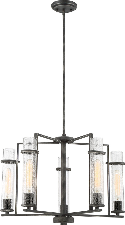 Nuvo Lighting - 60-6385 - Five Light Chandelier - Donzi - Iron Black