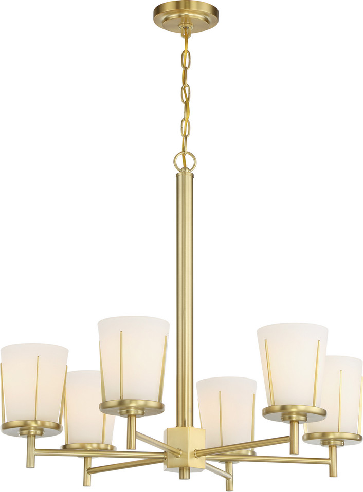 Nuvo Lighting - 60-6536 - Six Light Chandelier - Serene - Natural Brass