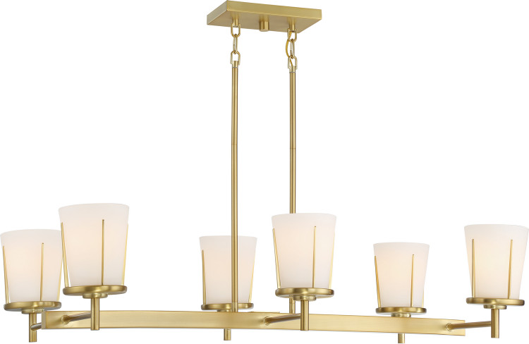 Nuvo Lighting - 60-6538 - Six Light Island Pendant - Serene - Natural Brass