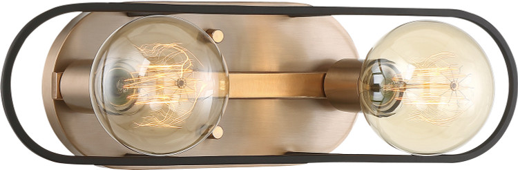 Nuvo Lighting - 60-6652 - Two Light Vanity - Chassis - Copper Brushed Brass / Matte Black