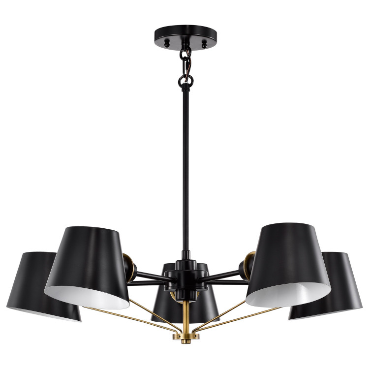 Nuvo Lighting - 60-7385 - Five Light Chandelier - Baxter - Black / Burnished Brass