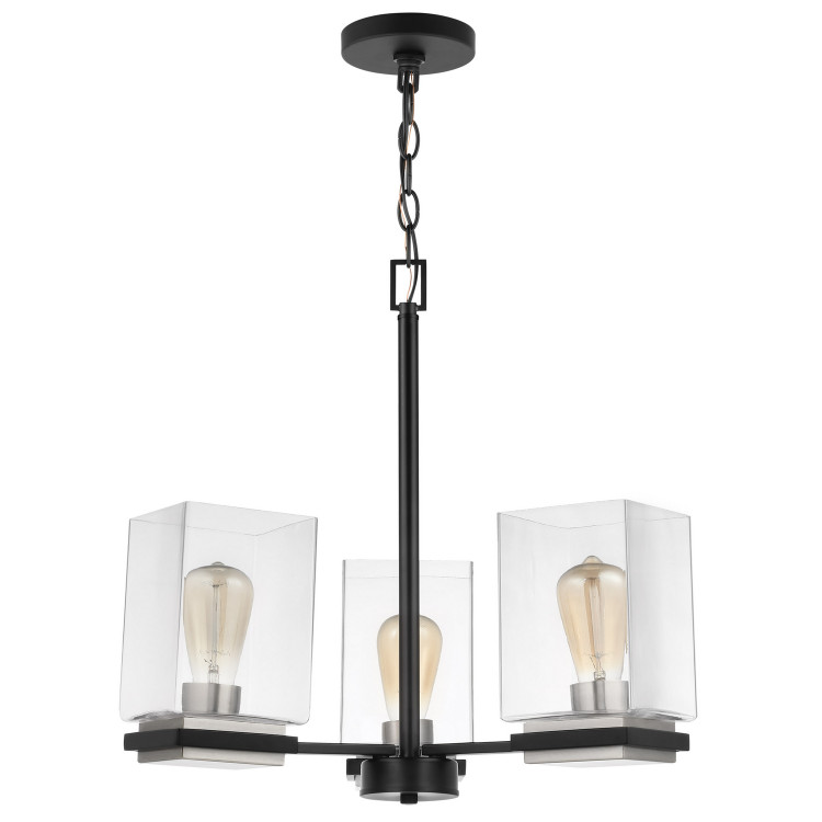 Nuvo Lighting - 60-7655 - Three Light Chandelier - Crossroads - Matte Black