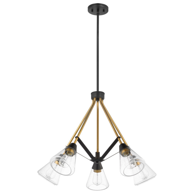 Nuvo Lighting - 60-7685 - Five Light Chandelier - Starlight - Matte Black / Natural Brass
