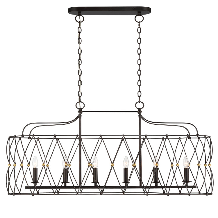 Crystorama - ZUC-A9037-EB-GA - Six Light Chandelier - Zucca - English Bronze + Antique Gold